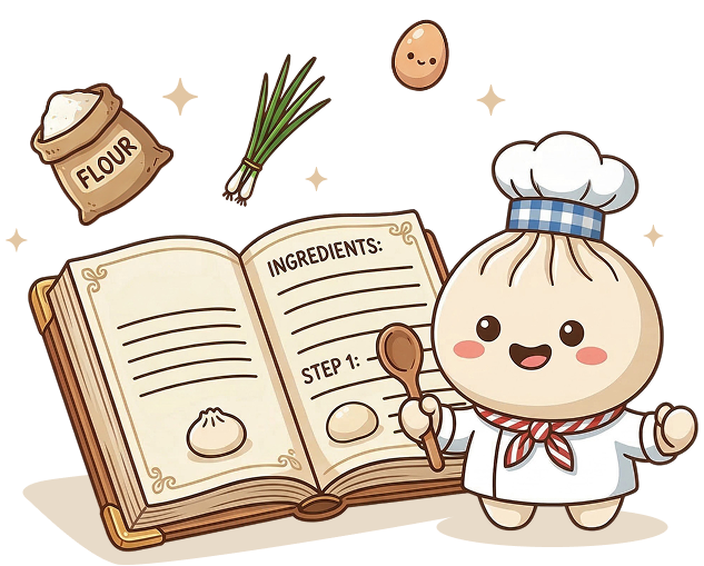 Chef Bao with recipe book