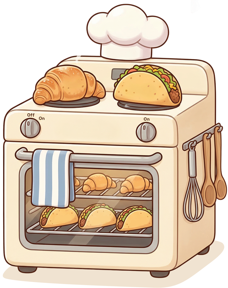 Cute cartoon oven illustration